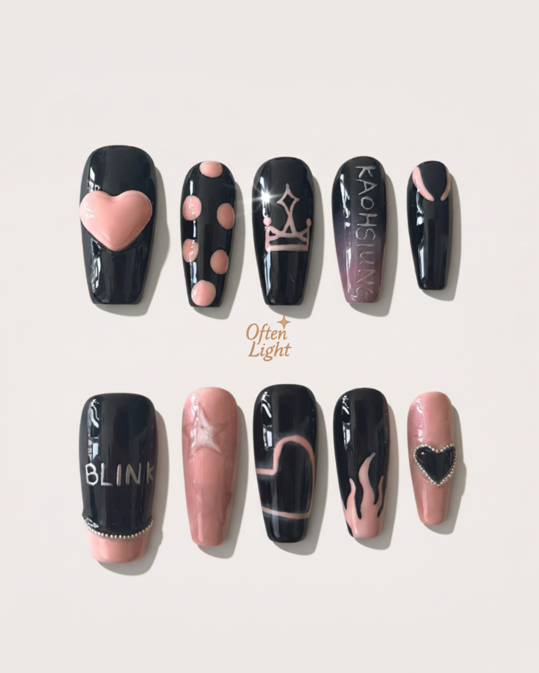 Blink限定團款-🖤PINK THRONE🩷 杏仁甲