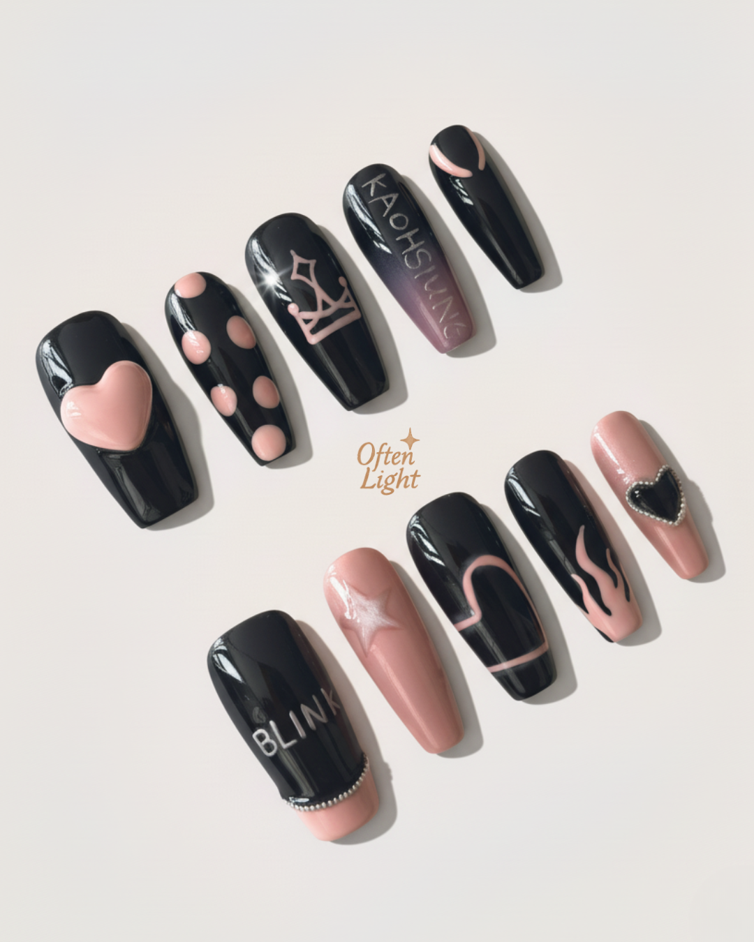 Blink限定團款-🖤PINK THRONE🩷 杏仁甲