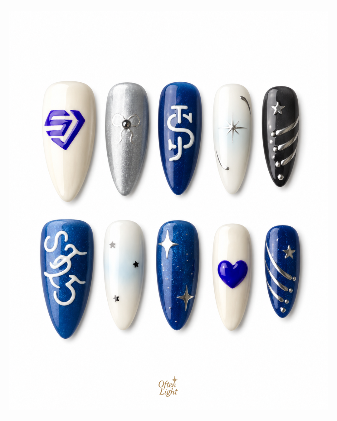 💙 SJ Starry Light Silver Blue Starry Sky Long